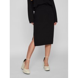 Vila Midi szoknya 14088386 Fekete Relaxed Fit