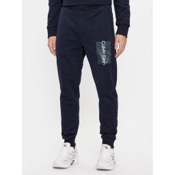 Calvin Klein Melegítő alsó Wave Lines Hero K10K112775 Sötétkék Regular Fit