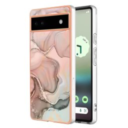 IMD MARBLE Védőburkolat Google Pixel 6a ROSE GOLD telefonhoz