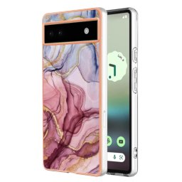 IMD MARBLE Védőburkolat a Google Pixel 6a ROSE RED telefonhoz