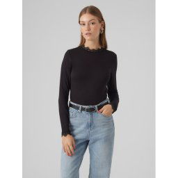 Vero Moda Blúz 10295141 Fekete Slim Fit