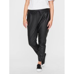 Vero Moda Curve Műbőr nadrág 10225775 Fekete Regular Fit