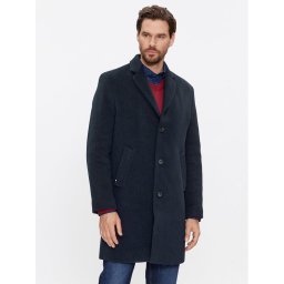 Tommy Hilfiger Gyapjú kabát MW0MW32963 Sötétkék Regular Fit