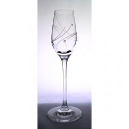 Üveg pohár swarovski dísszel pálinka 95ml átlátszó (2db/csom)
