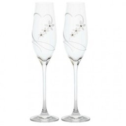 Üveg pohár swarovski dísszel pezsgő 210ml átlátszó \wedding set\ [2 db]