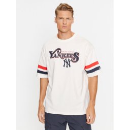 New Era Póló Retro Graphic 60416310 Ekru Regular Fit