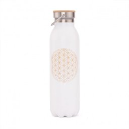Fémkulacs - Élet Virága - Fehér - 600 ml - Bodhi