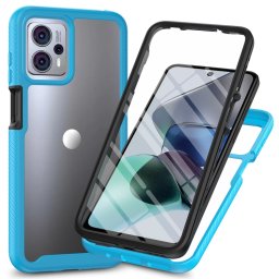 DUAL Kétoldalas borítás fóliával Motorola Moto G13 / G23 világoskék