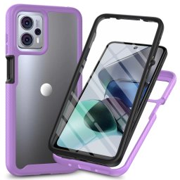 DUAL Kétoldalas borító fóliával Motorola Moto G13 / G23 lila