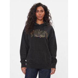 Tommy Jeans Pulóver Luxe Varsity DW0DW16410 Fekete Relaxed Fit