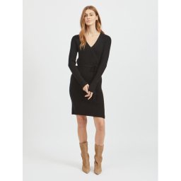 Vila Kötött ruha 14065547 Fekete Regular Fit