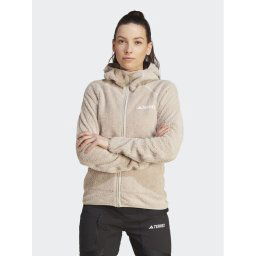 adidas Polár kabát Terrex Techrock Reversible High-Pile-Fleece IB1862 Bézs Slim Fit