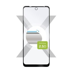 Kijelzővédő fólia Motorola Moto E30 edzett üveg 2.5D fekete FIXED (FIXGFA-846-BK)