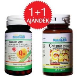 Nutrilab Koenzim Q10 kapszula + Ajándék C-vitamin kapszula - 60db+30db