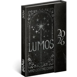 Határidőnapló mágnessel záródó, krémszínű lapokkal Harry Potter-Lumos 110×160 mm, Presco