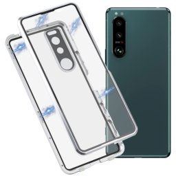 Mágneses borító 360 Sony Xperia 5 III ezüsthöz