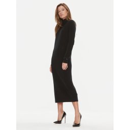 Tommy Hilfiger Kötött ruha WW0WW39925 Fekete Relaxed Fit