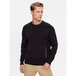 Calvin Klein Jeans Sweater Vertical J30J323977 Fekete Regular Fit