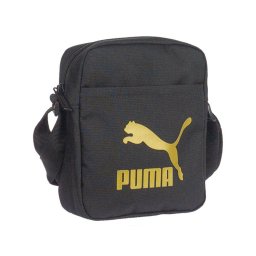 1+1 zsebes kisebb méretű fekete vászon válltáska PUMA