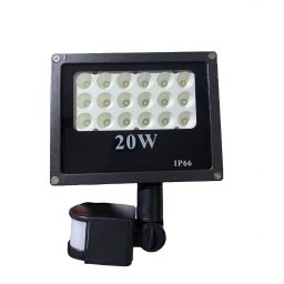 20W SMD LED PIR mozgásérzékelős Speciális reflektor fényvető hideg fehér SLIM Kültéri spotlámpa IP66 - L