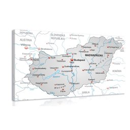 Kép szürke Magyarország térképe kontraszttal
