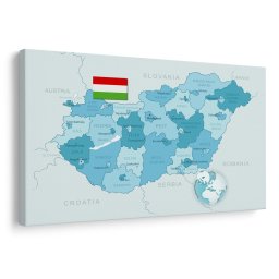 Kép elegáns kék Magyarország térképe
