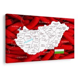 Kép Magyarország térképe jellegzetes háttérrel
