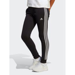adidas Melegítő alsó Essentials 3-Stripes French Terry Cuffed Joggers IC8770 Fekete Slim Fit