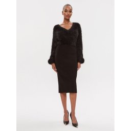 Guess Kötött ruha Kari W3BK1C Z3BL0 Fekete Slim Fit