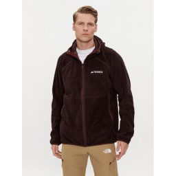adidas Polár kabát Terrex Techrock Reversible High-Pile-Fleece IB1866 Barna Slim Fit