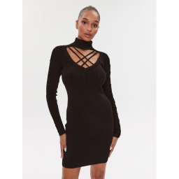 Guess Kötött ruha W3BK0W Z2YJ2 Fekete Slim Fit