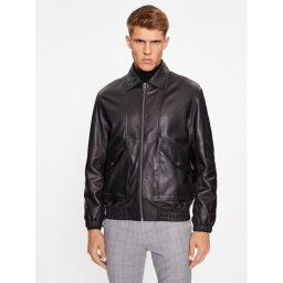 Hugo Bőrkabát Ladam 50496617 Fekete Regular Fit