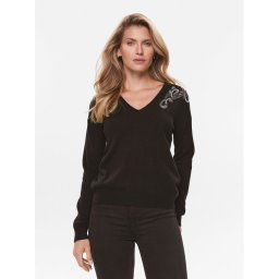 Liu Jo Sweater MF3013 MS14G Fekete Regular Fit