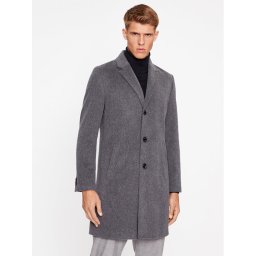 Boss Gyapjú kabát H-Hyde-C-224 50485199 Szürke Regular Fit