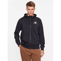New Balance Pulóver Essentials Stacked Logo French Terry Jacket MJ31536 Fekete Regular Fit
