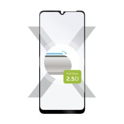 Okostelefon kijelzővédő fólia edzett üveg 2.5D fekete Samsung Galaxy A12 FIXED (FIXGFA-653-BK)