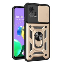 RING KAMERA Borító tartóval Motorola Moto G72 aranyhoz