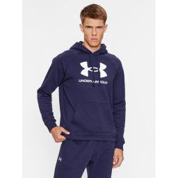 Under Armour Pulóver Ua Rival Fleece Logo Hd 1379758 Sötétkék Loose Fit