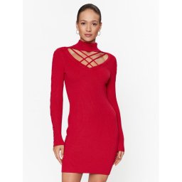Guess Kötött ruha W3BK0W Z2YJ2 Piros Slim Fit