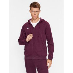 Under Armour Pulóver Ua Rival Fleece Fz Hoodie 1379767 Bordó Loose Fit