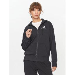 New Balance Pulóver NB Essentials Stacked Logo Full Zip Hoodie WJ31530 Fekete Regular Fit