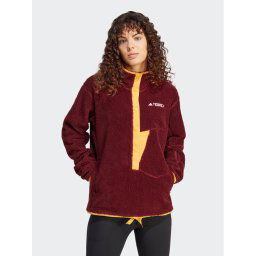 adidas Polár kabát Terrex XPLORIC High-Pile-Fleece IN3105 Bordó Regular Fit