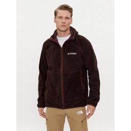 adidas Polár kabát Terrex Techrock Reversible High-Pile-Fleece IB1866 Barna Slim Fit