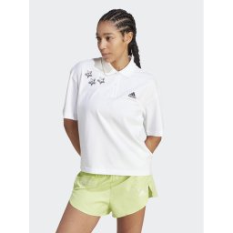 adidas Pólóing Scribble Embroidery IA3160 Fehér Loose Fit