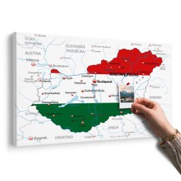 Parafa kép Magyarország térképe a zászló színeiben