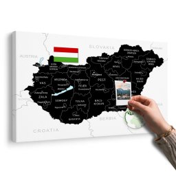 Parafa kép stílusos fekete Magyarország térképe