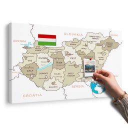 Parafa kép visszafogott bézs Magyarország térképe