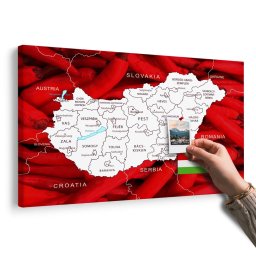 Parafa kép Magyarország térképe jellegzetes háttérrel