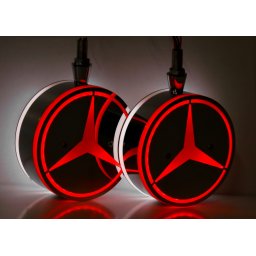 MERCEDES Amerikai helyzetjelző LOLLIPOP piros-fehér PÁRBAN