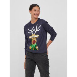 Vila Sweater Cupid 14081817 Sötétkék Regular Fit
